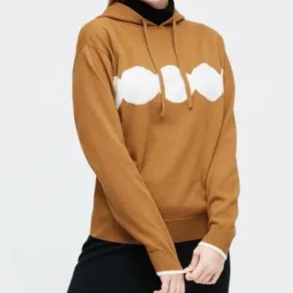 Marimekko Uniqlo Hoodie Sweater Top Women's S Wool Cashmere Designer Print - Picture 1 of 16